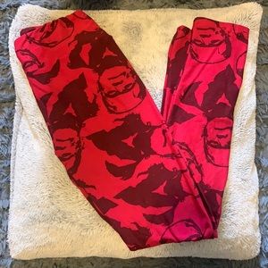 LulaRoe Red Frankenstein Leggings